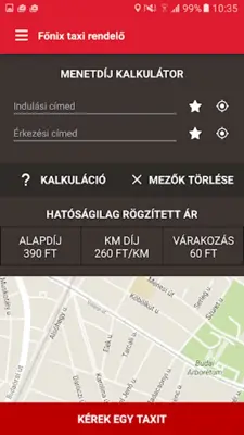 Főnix Taxi Debrecen android App screenshot 1