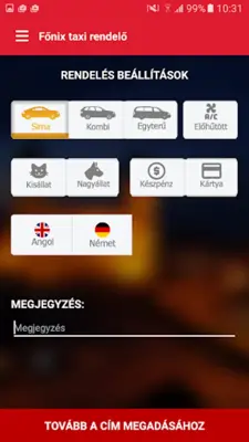 Főnix Taxi Debrecen android App screenshot 3