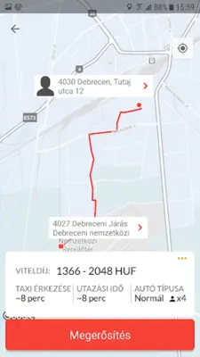 Főnix Taxi Debrecen android App screenshot 7